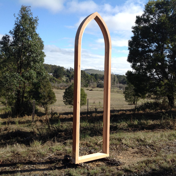 arched window frame for church restoration